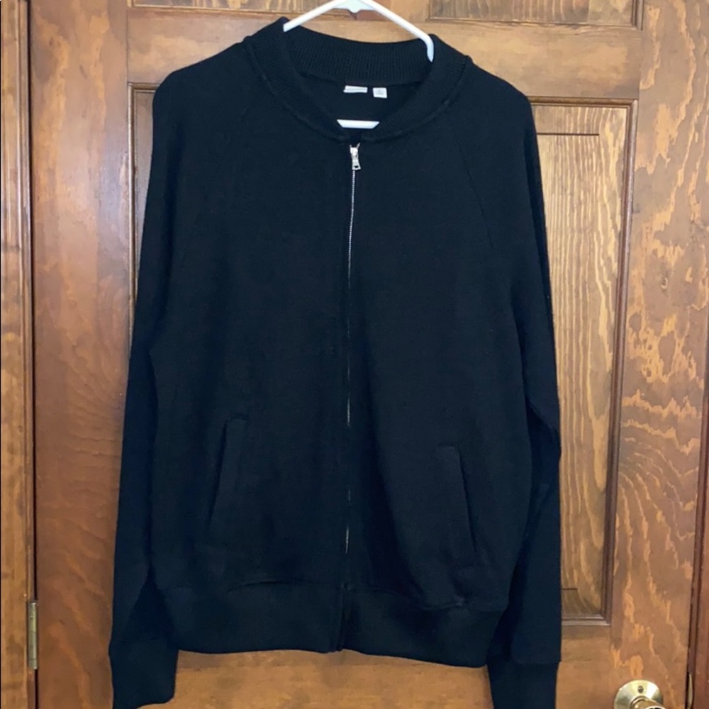 Gap- black knit moto jacket SizeM